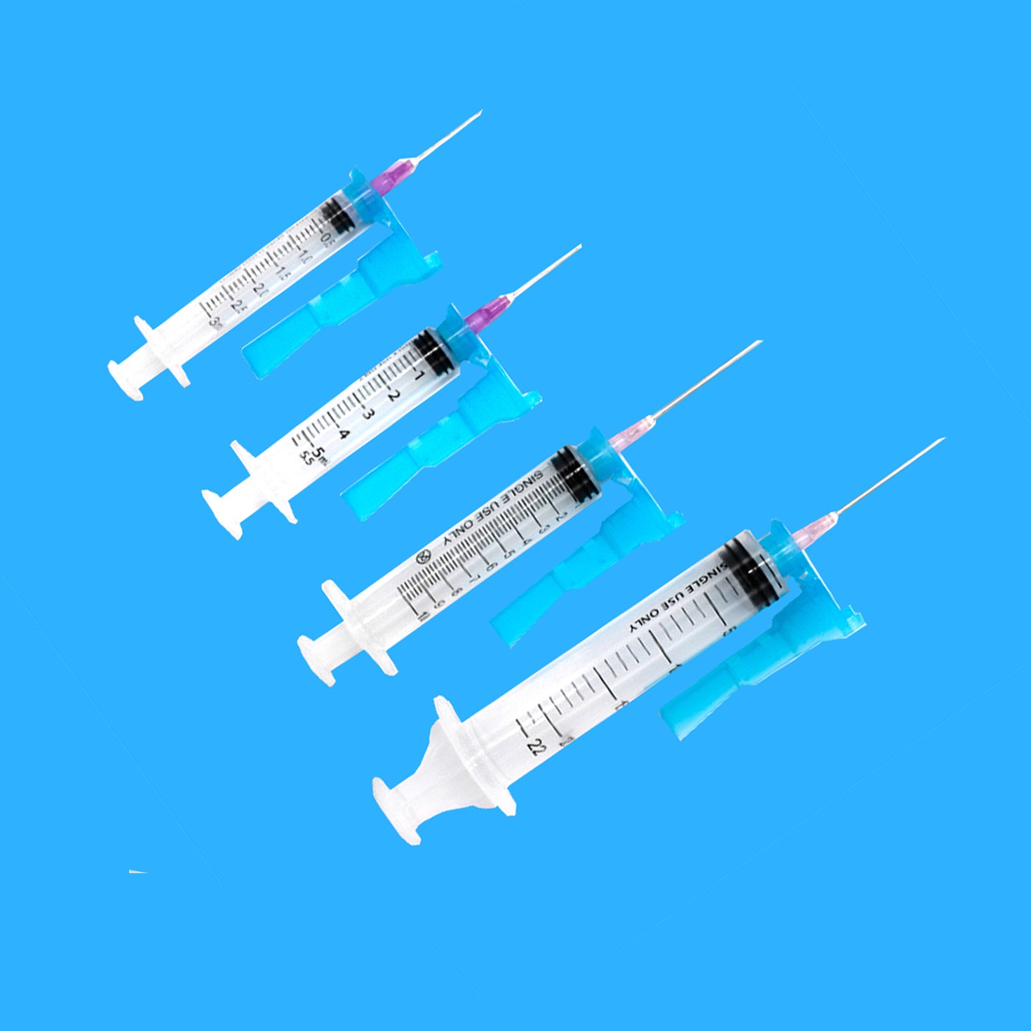 Disposable syringe with safety cap
