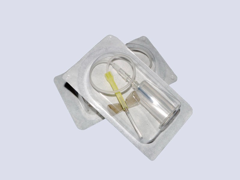 Safety blood collection set with holder